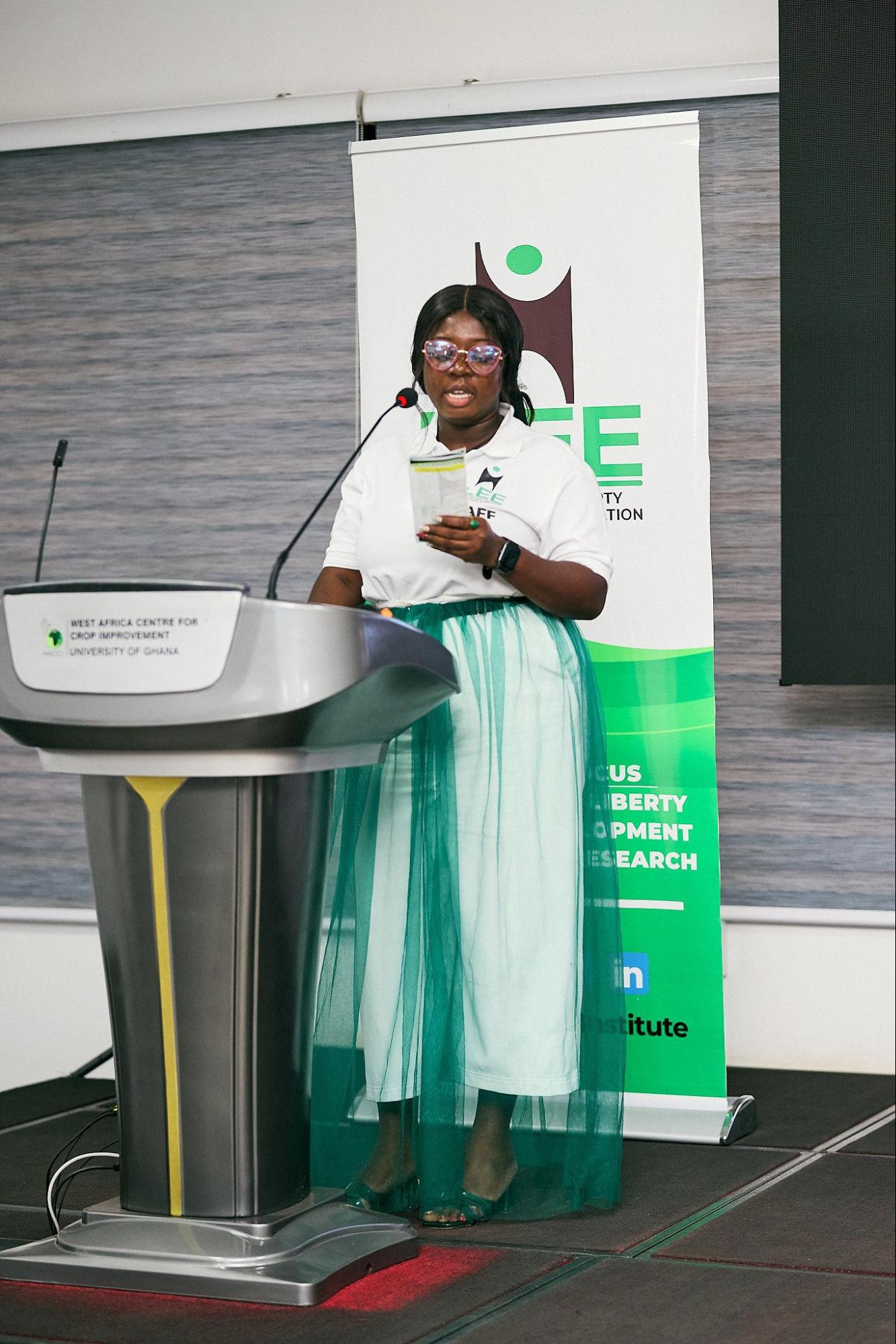 Joyce Asiedu, a student’s outreach coordinator at ILEE introducing the Campus Liberty Alliance chapters to the students